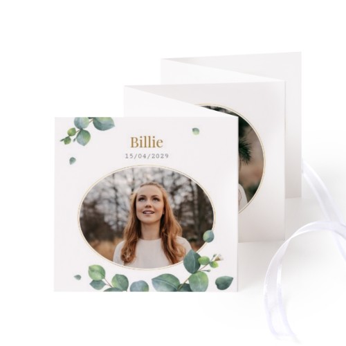 Fotokort 10 sider Kvadrat Hvidt bånd - 12 stk (8 x 8 cm)