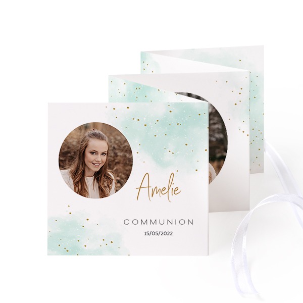 Fold out photo card Square White ribbon - set of 12 (8 x 8 cm) Fold out photo card Square White ribbon - set of 12 (8 x 8 cm)