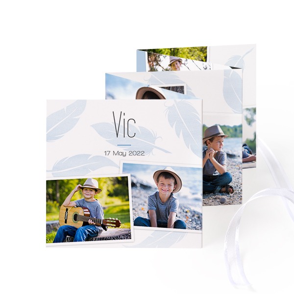 Fold out photo card Square White ribbon - set of 12 (8 x 8 cm) Fold out photo card Square White ribbon - set of 12 (8 x 8 cm)