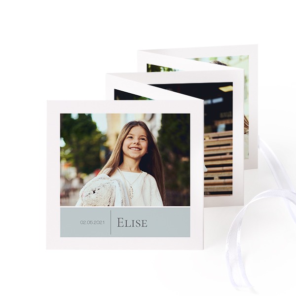 Fold out photo card Square White ribbon - set of 12 (8 x 8 cm) Fold out photo card Square White ribbon - set of 12 (8 x 8 cm)