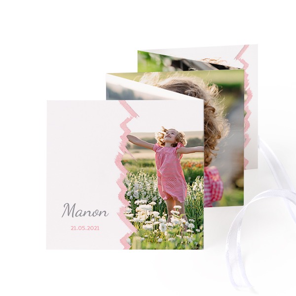 Fotokort 10 sider Kvadratisk Hvitt bånd - 12 stk (8 x 8 cm)