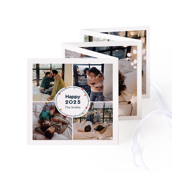 Portfoliokaart Vierkant (Set van 12) Wit lint (8 x 8 cm)