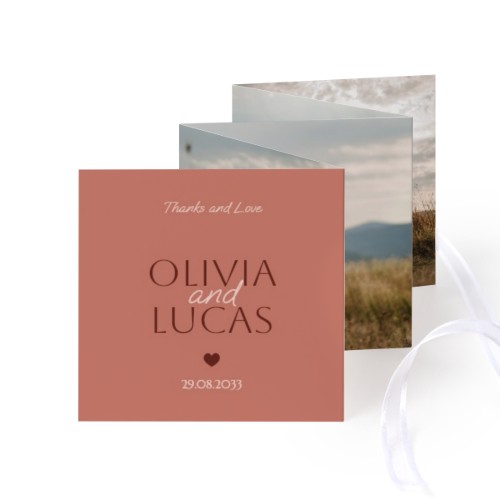 Fold out photo card Square White ribbon - set of 12 (8 x 8 cm) Fold out photo card Square White ribbon - set of 12 (8 x 8 cm)