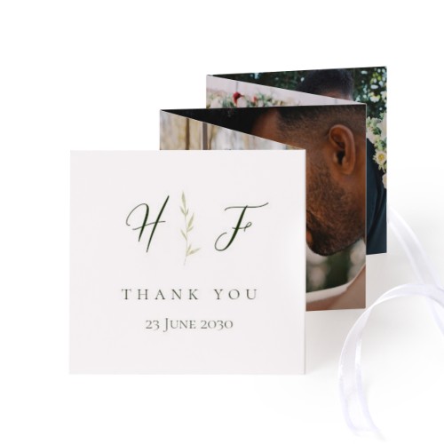 Fotokort 10 sider Kvadratisk Hvitt bånd - 12 stk (8 x 8 cm)