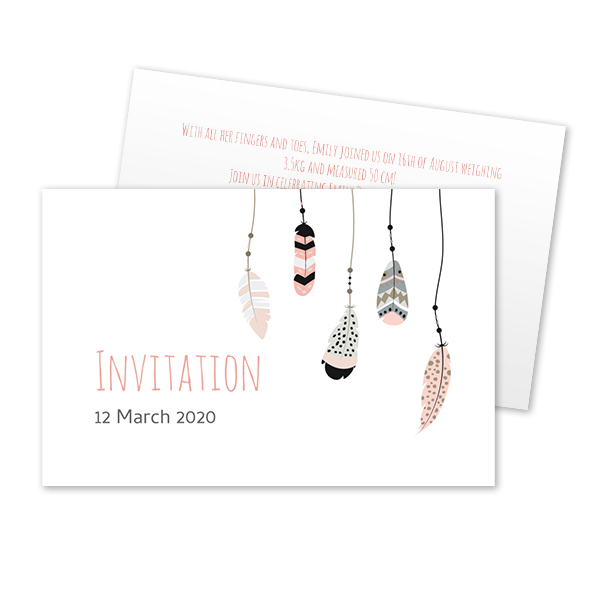 Colourful Boho Feathers - Text Only