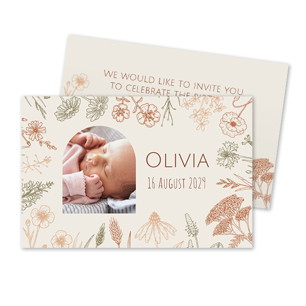 Carton d'invitation 8,5 x 5,5 cm