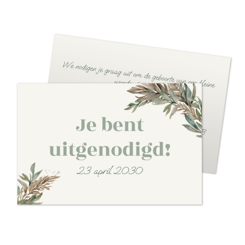 Uitnodigingskaartje 8,5 x 5,5 cm