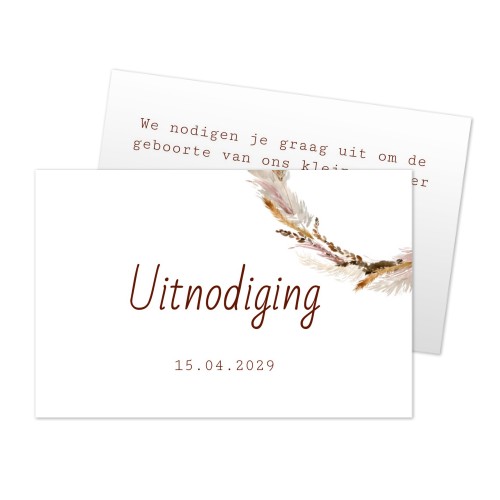 Uitnodigingskaartje 8,5 x 5,5 cm