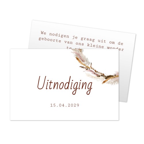 Uitnodigingskaartje 8,5 x 5,5 cm