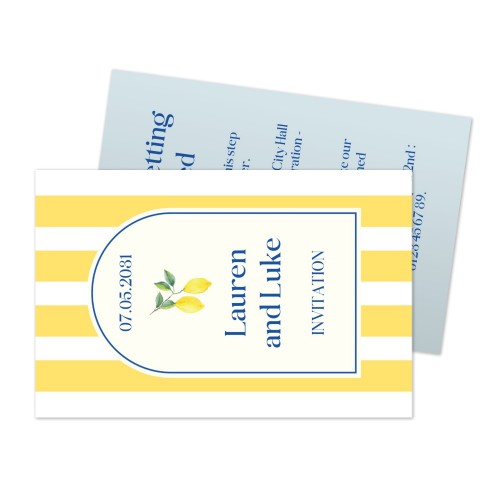 Dolce Vita Lemon Stripes Invitation