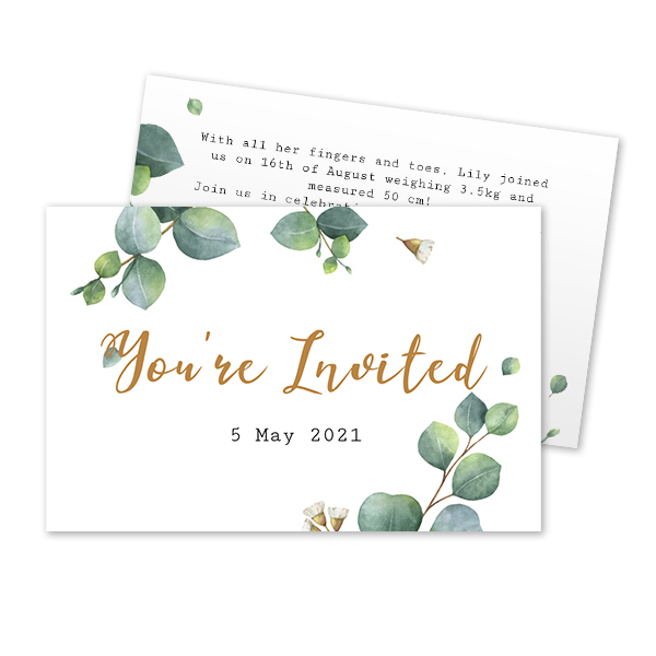 Reception Card 8,5 x 5,5 cm