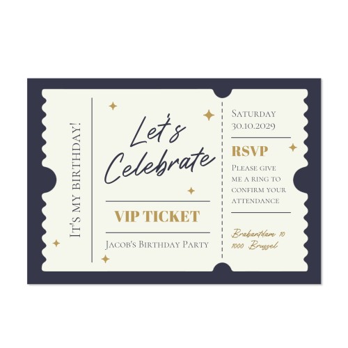 SingleCardH_VipPartyTicketBlue