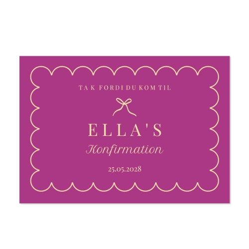 Classy Scallop Bow - Text Only