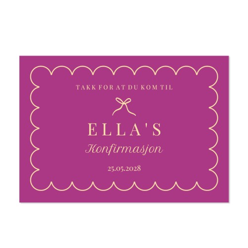 Classy Scallop Bow - Text Only