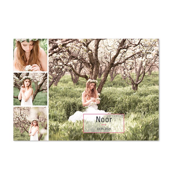 Faire-part 1 volet Paysage 14,3 x 10 cm