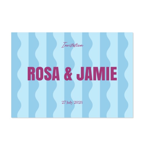 Color Blocking Waves Invitation