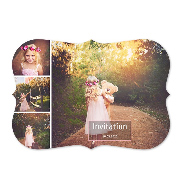 Single card with brackets Landscape 14,3 x 10 cm