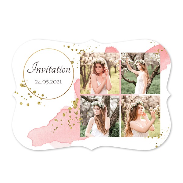Faire-part 1 volet Accolades paysage 14,3 x 10 cm
