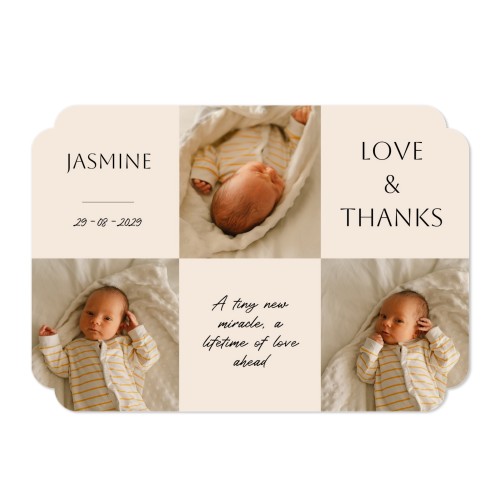 Faire-part 1 volet Bords nuage paysage 14,3 x 10 cm