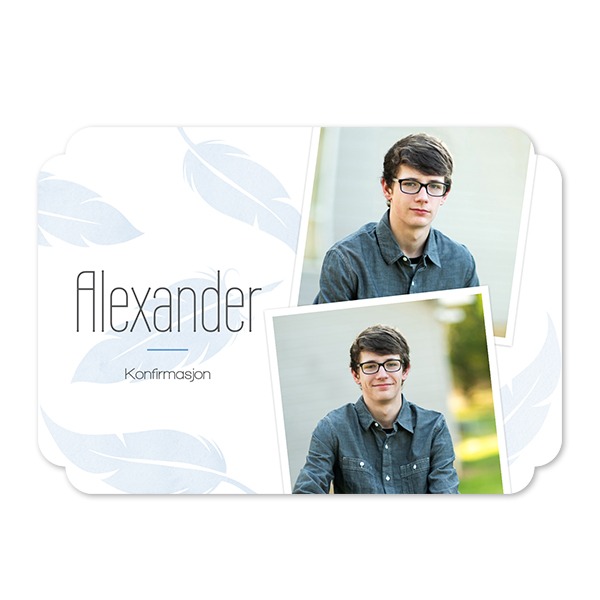 Enkle Fotokort dobbel avrunding liggende 14,3 x 10 cm