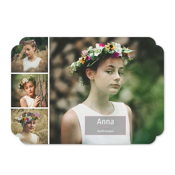 Enkle Fotokort dobbel avrunding liggende 14,3 x 10 cm