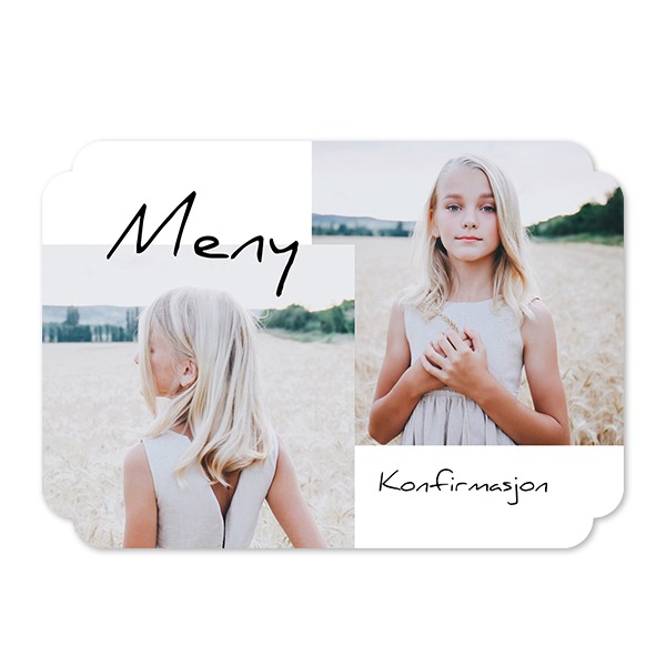 Enkle Fotokort dobbel avrunding liggende 14,3 x 10 cm