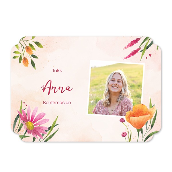 Enkle Fotokort dobbel avrunding liggende 14,3 x 10 cm