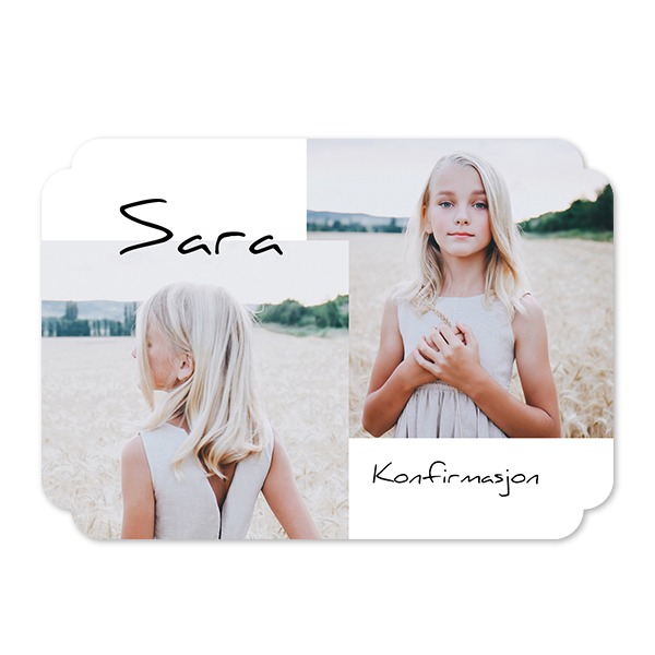 Enkle Fotokort dobbel avrunding liggende 14,3 x 10 cm