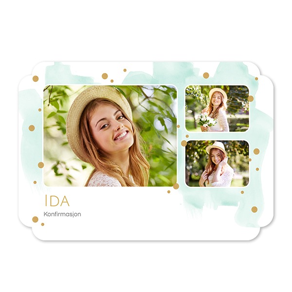 Enkle Fotokort dobbel avrunding liggende 14,3 x 10 cm