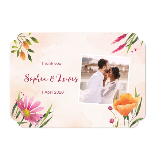 Faire-part 1 volet Bords nuage paysage 14,3 x 10 cm