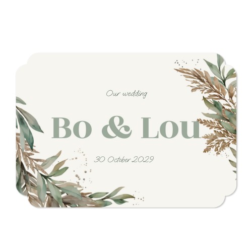 Faire-part 1 volet Bords nuage paysage 14,3 x 10 cm