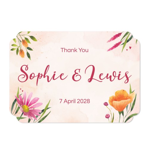 Faire-part 1 volet Bords nuage paysage 14,3 x 10 cm