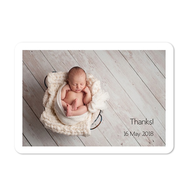 Single card landscape rounded corners 14,3 x 10 cm