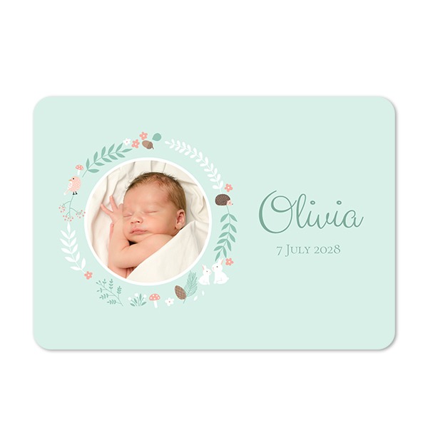 Single card landscape rounded corners 14,3 x 10 cm