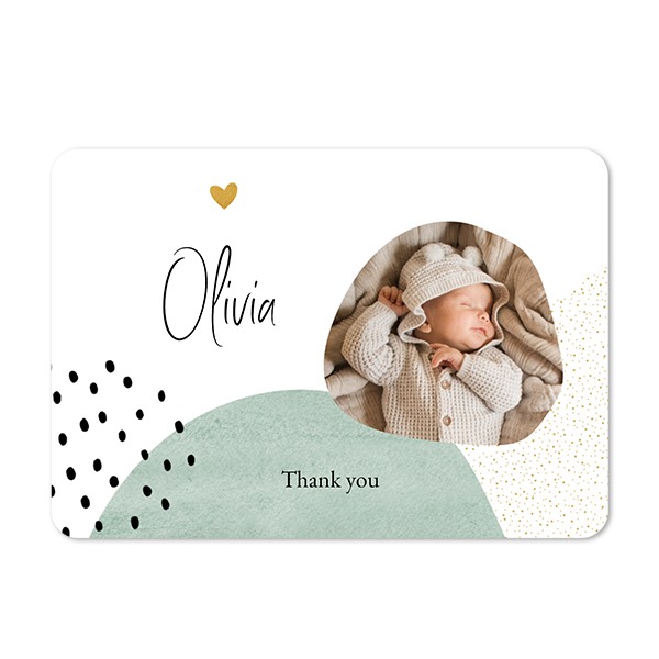 Single card landscape rounded corners 14,3 x 10 cm