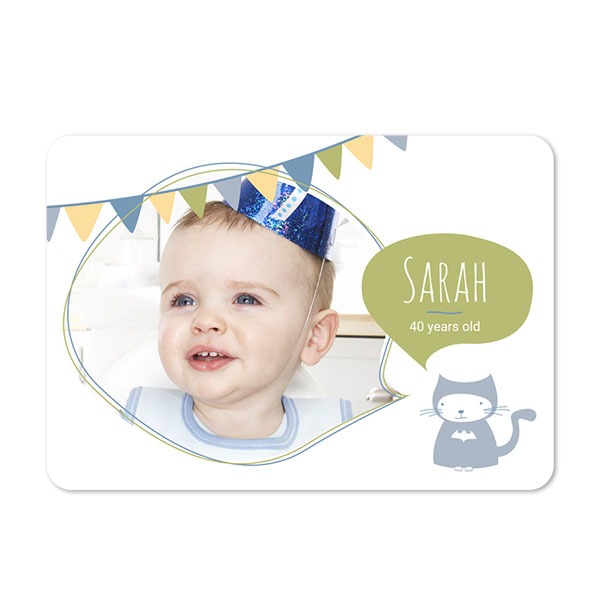 Faire-part 1 volet Paysage coins arrondis 14,3 x 10 cm