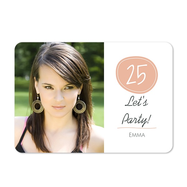 Faire-part 1 volet Paysage coins arrondis 14,3 x 10 cm