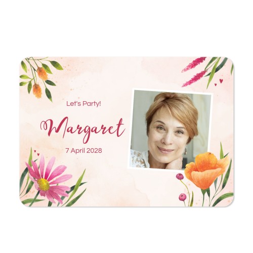Single card landscape rounded corners 14,3 x 10 cm