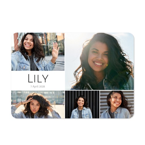 Faire-part 1 volet Paysage coins arrondis 14,3 x 10 cm