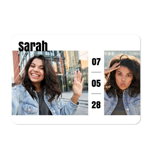 Single card landscape rounded corners 14,3 x 10 cm