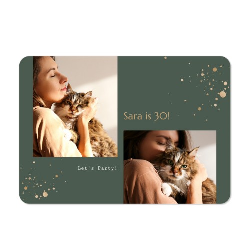 Single card landscape rounded corners 14,3 x 10 cm