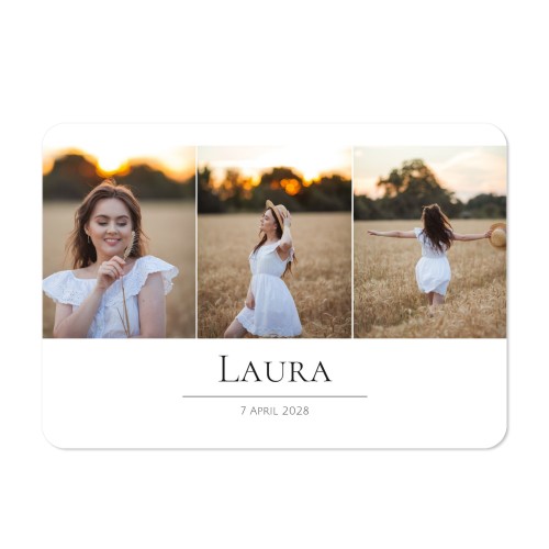 Single card landscape rounded corners 14,3 x 10 cm