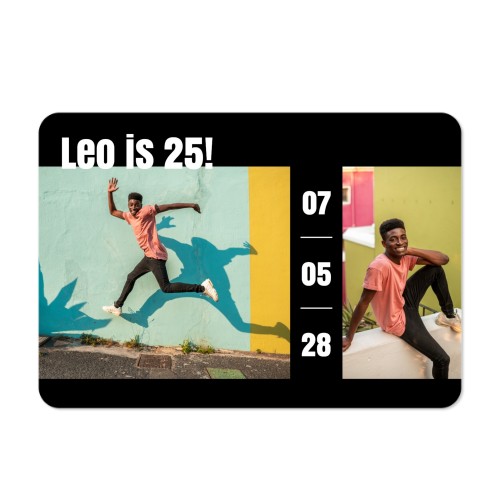 Single card landscape rounded corners 14,3 x 10 cm