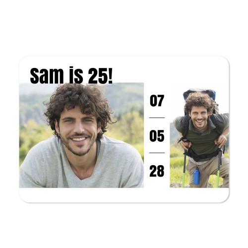 Single card landscape rounded corners 14,3 x 10 cm