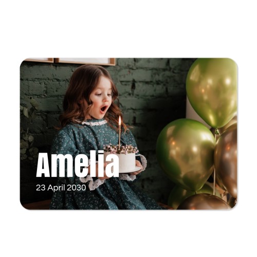 Single card landscape rounded corners 14,3 x 10 cm