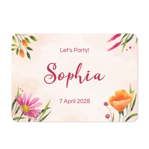 Single card landscape rounded corners 14,3 x 10 cm