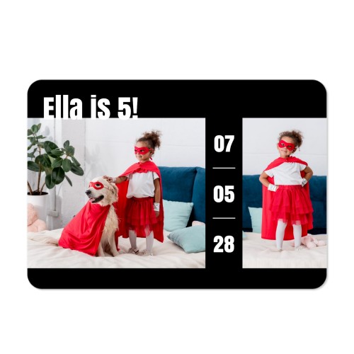 Single card landscape rounded corners 14,3 x 10 cm