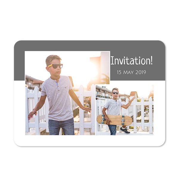 Single card landscape rounded corners 14,3 x 10 cm