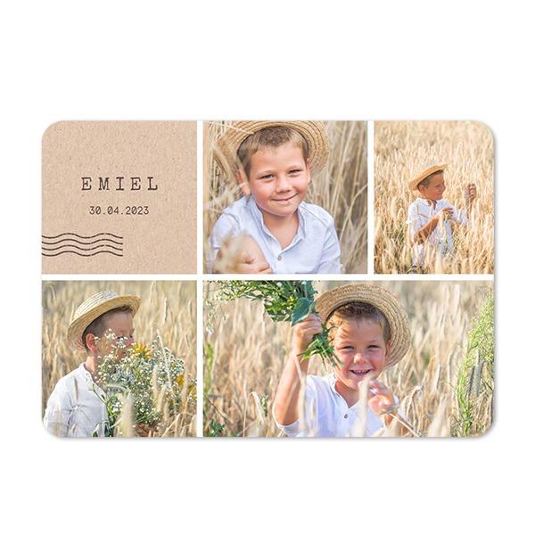 Single card landscape rounded corners 14,3 x 10 cm