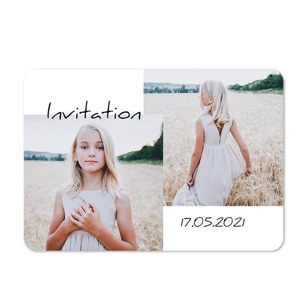 Faire-part 1 volet Paysage coins arrondis 14,3 x 10 cm Faire-part 1 volet Paysage coins arrondis 14,3 x 10 cm